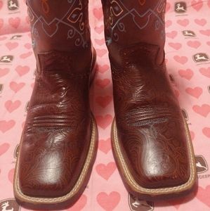 Ariat Fatbaby Brown Tooled Leather Boots